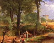 Washing Day near Perugia aka Italian Washerwomen - 乔治·英尼斯